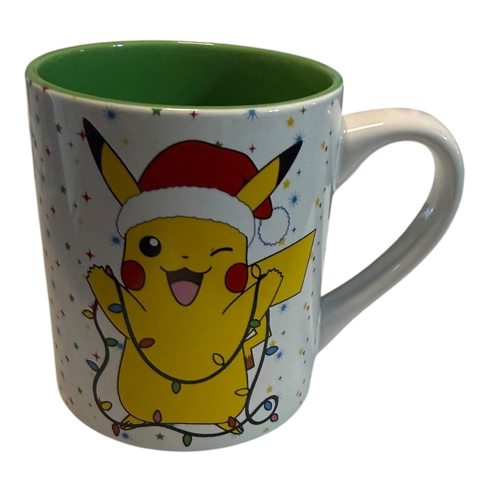 Pokemon Pikachu Christmas Santa Hat Ceramic Mug 14oz Silver Buffalo Nintendo
